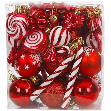Sucette en bonbon, ensemble de boules de Noël peintes, pendentif de décoration de Noël