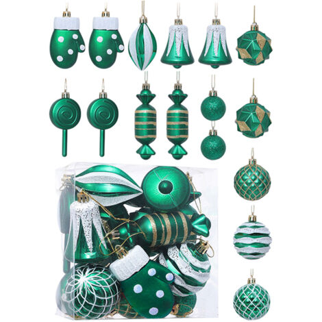 Boule de Noël en plastique Décoration festive de Noël Petit pendentif pour sapin de Noël