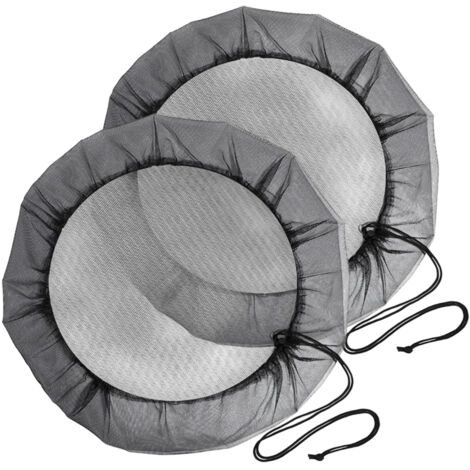 2 pièces filet de protection pour tonneau de pluie 95cm, avec cordon anti-poussière et insectes (1/5)