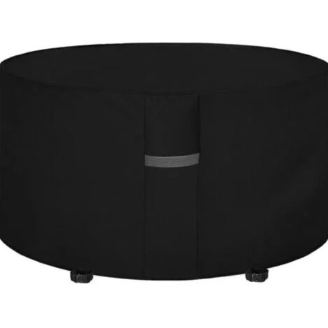 Housse table jardin avec grilles aération, imperméable, anti-UV, oxford 210D, rond 180x90cm (1/4)