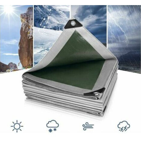 GardenMate Bâche Protection 3x3m 90g/m² - Universelle Vert/Bleu Double Face - Œillets Et Coins Renforcés Anti-UV
