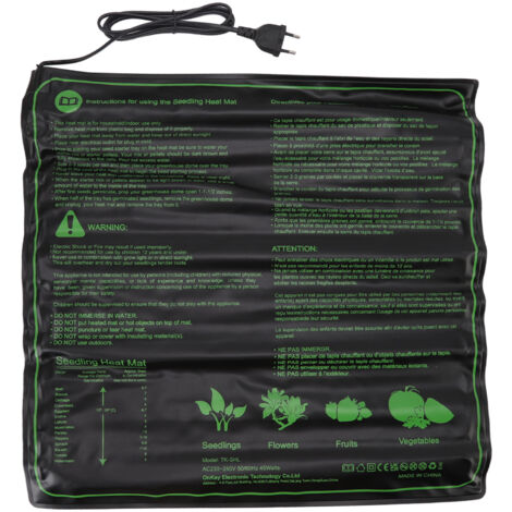 Tapis chauffant semis imperméable, sûr et efficace, pour germination plantes intérieur, EU (1/5)