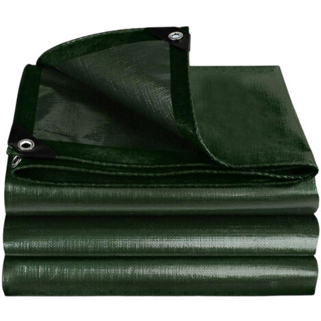 6 bâches huile imperméable 20 pieds, verte, anti-UV, anneaux et bord renforcé, pour toits, camping, piscines (1/5)