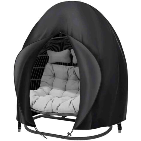 Housse pour fauteuil wicker egg, imperméable avec zip, pour balcon, jardin, terrasse (1/5)