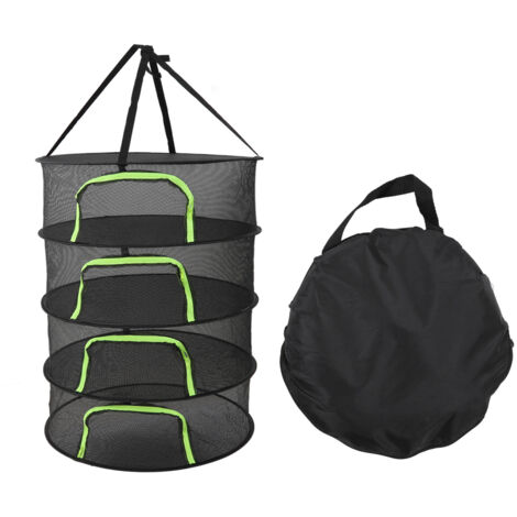 Filet de séchage pliable pour plantes, fermeture zip, diamètre 60 cm, avec sac (1/5)