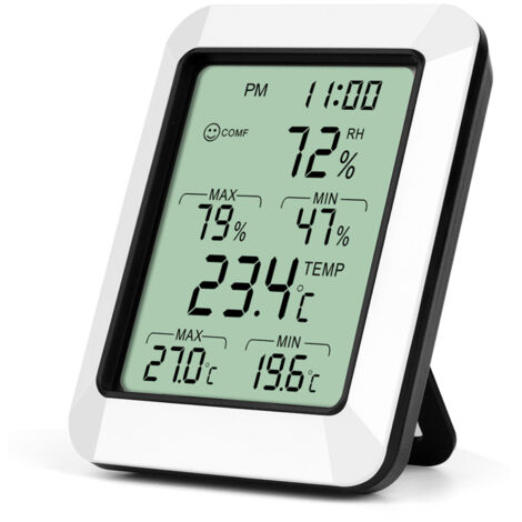 Thermomètre hygromètre numérique de pièce, affichage LCD, jauge d'humidité. Simple et efficace pour un usage quotidien. (1/5)