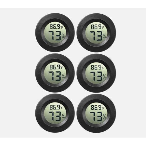 6x hygromètre numérique mini, thermomètre, mesureur de température et d'humidité de l'air. Design mince et précis pour un usage multiple. (1/5)