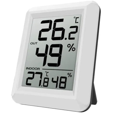 Station météo sans fil intérieur/extérieur avec capteur extérieur, petit thermomètre hygromètre numérique. Compact et précis. (1/5)