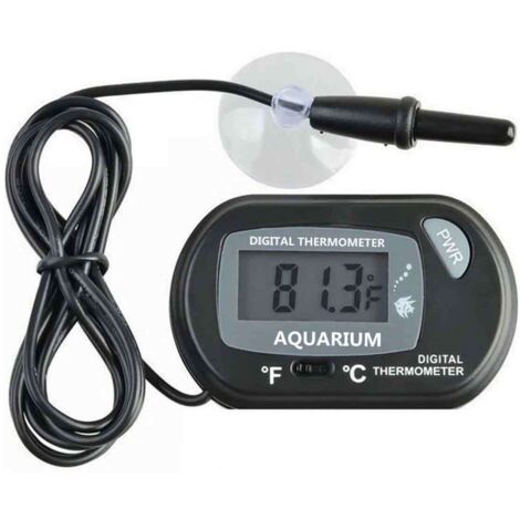Thermomètre aquarium - thermomètre numérique LCD avec ventouse et sonde à immersion pour aquarium, terrarium. Mesure précise de l'eau. (1/5)