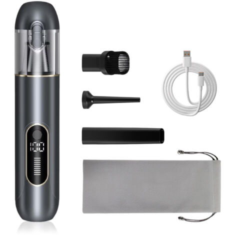 Aspirateur à main sans fil 13000 Pa, mini design pour auto, PC, canapé et maison. Nettoyage des fissures, fonction soufflage, batterie 1800 mAh. (1/5)