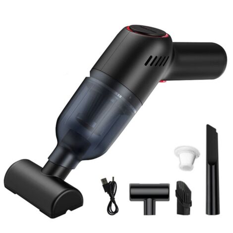 Aspirateur à main rechargeable, pour voiture, sec et humide, portable. Pour tapis de voiture - noir. (1/5)