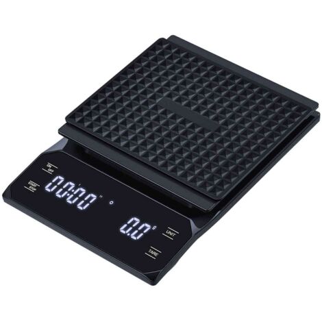 Balance digitale de cuisine étanche tactile 3kg 0.1g, avec minuterie. Pour café, pâtisserie, boutique - noir. (1/5)