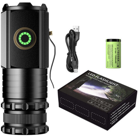 Lampe de poche haute puissance, longue portée, mini portable, frontale multifonction pour extérieur. (1/5)