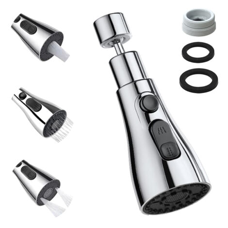 Prolongateur de robinet de cuisine universelle - Robinet anti-éclaboussures - Tête de douche pressurisée - Améliore le confort d'utilisation. (1/5)