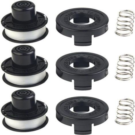 Lot de 3 bobines de fil + couvercle pour débroussailleuse - Modèles A6226, GL250, GL310, GL360 - Rechange facile et rapide. (1/5)