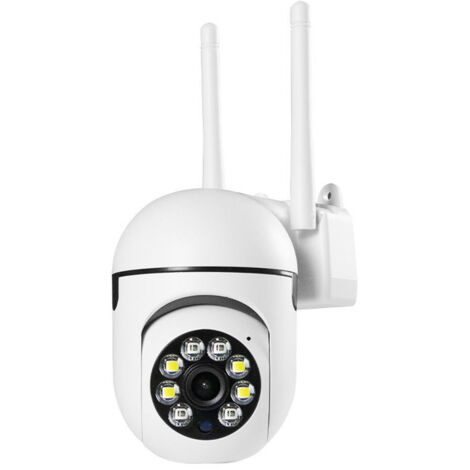 Caméra de surveillance extérieure 2MP PTZ WiFi - Rotation 360° sans fil - Vision nocturne couleur - Audio bidirectionnel - Alerte instantanée - Blanche (1/5)
