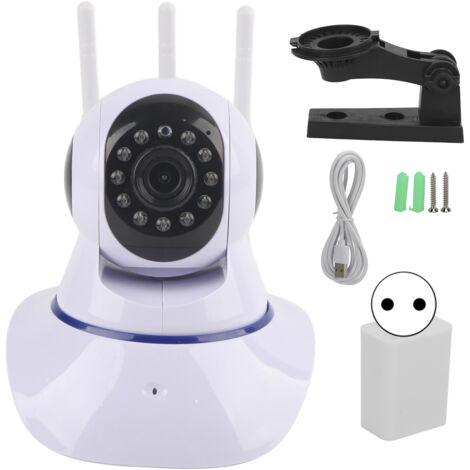 Caméra IP WiFi - Détection de mouvement - Vision nocturne IR - Audio bidirectionnel - Rotation PTZ - 3 antennes - Alimentation 100-240V (UE) (1/5)