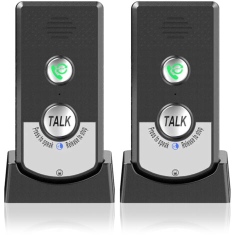 Set de 2 interphones sans fil pour maison - Appel bidirectionnel - Longue portée - Pour personnes âgées - Portable. (1/5)