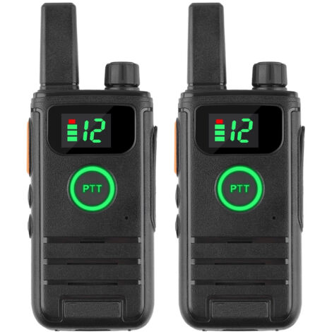 2 talkies-walkies mini portables - Batterie 6800mAh - Radio bidirectionnelle - Inclus headset - Communication longue distance fiable et compacte (1/4)