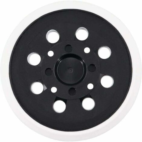 Plateau ponçage 125mm velcro 8 trous - Compatible Bosch PEX 300/400 AE - Blanc - Adhérence optimale (1/5)