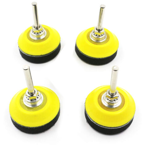 4 pads ponçage velcro - Tige 1/4 pouce - Couche mousse amortissante - Pour perceuse - Polissage doux (1/5)