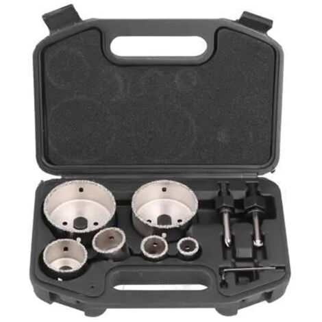 Kit 9 scies cloches pour carrelage - Métal - Outil coupe verre - Ensemble complet forage carrelage et verre (1/5)