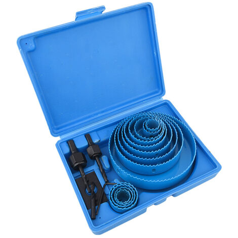 Kit 17 scies cloches bimétalliques - 19-127mm - Acier carbone - Pour bois et placoplâtre - Boîte rangement incluse (1/5)