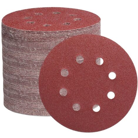105 disques abrasifs auto-adhésifs 8 trous - Pour ponçage, polissage, sans poussière - Usage universel (1/5)
