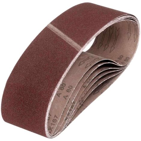 6 bandes ponçage 457x76mm grain 120 - Pour ponceuse à bande - Usage professionnel intensif