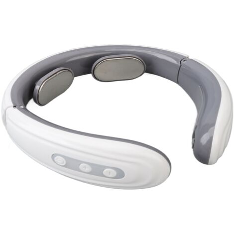 Masseur cervical en U sans fil chauffant - Intelligent portable - Soulagement tension cervicale - Blanc (1/5)
