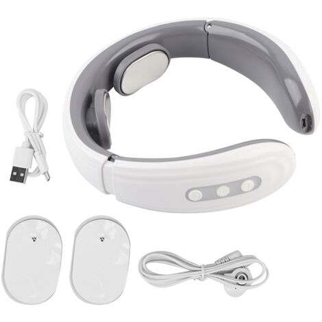 Masseur cervical à impulsions électriques - Soulagement douleurs nuque et épaules - Instrument physiothérapie - Blanc (1/5)