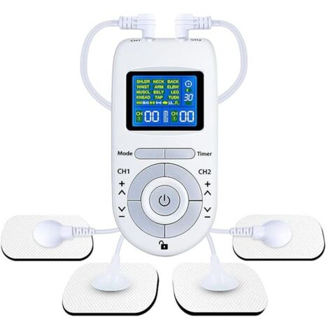 Stimulateur musculaire TENS double canal - 20 modes - Electrodes 2" et 2"x4" - Soulagement professionnel (1/5)