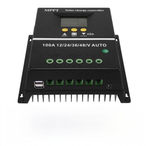 Contrôleur de Charge Solaire 100A 12V/24V/36V/48V, Régulateur de Batterie PV avec Double Port USB (1/5)