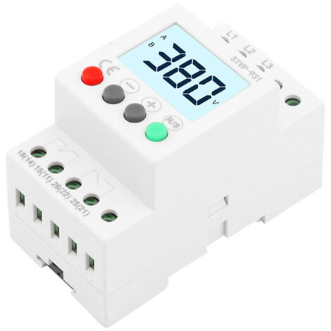 Protecteur de Phase Triphasé AC 380V LCD, Surveillance Surtension/Sous-Tension/Séquence/Perte de Phase pour Moteurs d'Ascenseur/Climatisation (1/5)