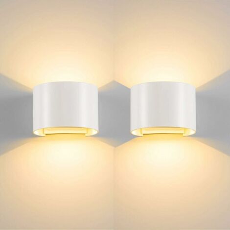 Lot de 2 Appliques Murales Intérieur Moderne 12W - Design Up/Down - Blanc Chaud - pour Salon, Chambre, Couloir (1/5)