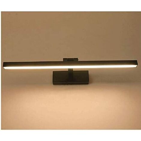Lampe pour Miroir de Salle de Bain LED 9W/40cm - Applique Réglable Angle - AC85-265V - (Noir/Blanc Chaud) (1/5)