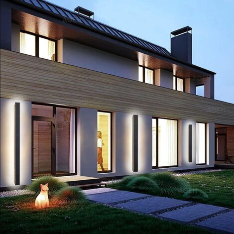 Applique Murale LED Extérieure IP65 Étanche - Lampe Murale Aluminium Acrylique 120cm Noir Lumière Neutre - Éclairage Moderne Jardin Terrasse Villa