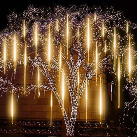 Guirlande Lumineuse Pluie d'Étoiles Filantes - 30cm 8 Tubes 144 LEDs - Guirlande Gouttes de Pluie/Stalactites - pour Arbre de Noël, Décoration Halloween, Fêtes, Mariage (1/5)