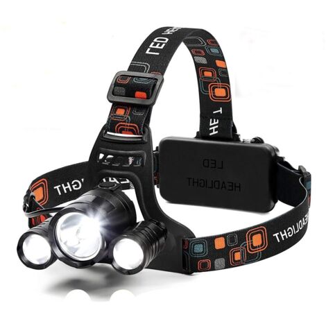 Lampe Frontale LED 6000 Lumens - 4 Modes - Rechargeable 18650 - Étanche - pour Chasse, Course (1/5)