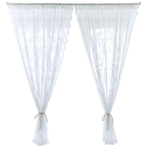 Rideaux en Voile Contemporains Blancs à Poche pour Tringle - 29x47 Pouces (74x119cm) (1/5)