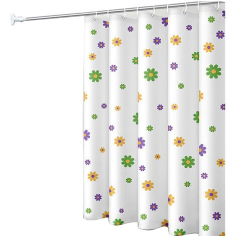 Rideau de Douche pour Salle de Bain - Impression Abstraite Dégradée Colorée - Imperméable - Fourni avec Crochets - Taille Standard (1/5)