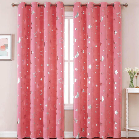 Lot de 2 Panneaux Rideaux en Voile Semi-Transparent Bleu - pour Tringle de Fenêtre - 100x130cm - Salon ou Chambre (1/5)