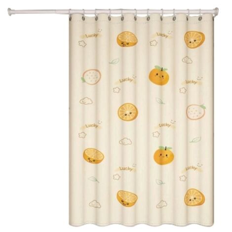 Rideau de Douche Unique Orange Vif sans Tringle - 150x180cm - Polyester Imperméable Anti-Moisissure Ourlet Lesté - Protection Intimité Salle de Bain (1/5)