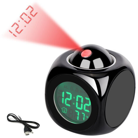 Réveil pour Malentendants avec Vibreur, Alarme Puissante et Secoueur - Grand Écran LED, Variateur, 7 Veilleuses Colorées, Port USB - Idéal pour Personnes Âgées ou Enfants