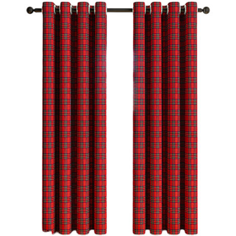 Rideaux à Motif Vichy et Tartan Écossais - Panneau Décoratif pour Fenêtre - Filtre Lumière - Style Maison de Campagne (1/5)