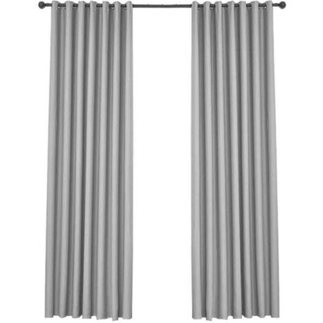 Rideaux Occultants Isolants Thermiques - Design Moderne à Oeillets - Gris Clair 132x240 cm (1/5)