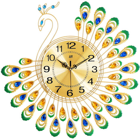 Grande Horloge Murale de Salon 15 Pouces (38cm) - Fonctionne sur Piles - Silencieuse (Sans Tic-Tac) - Décoration (1/5)