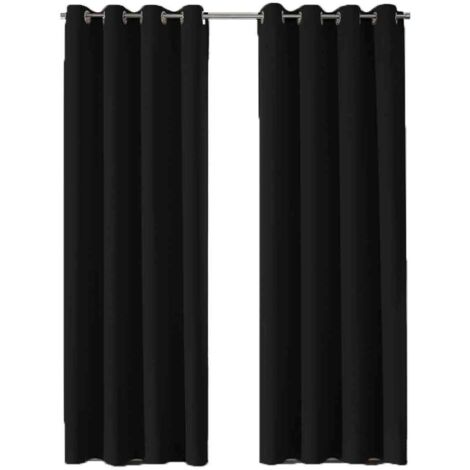Rideau Isolant thermique à œillets Boréal 140x260cm Noir