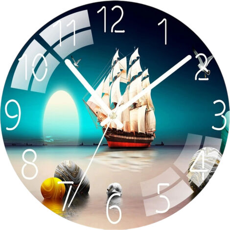 Montre/Horloge Murale Silencieuse et Créative à Quartz - Décoration pour Salon ou Chambre - Fixation sans Perçage (1/5)