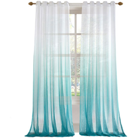 Traitement de Fenêtre en Panneau de Rideau - Tissu Dégradé Translucide - pour Salon ou Chambre à Coucher (1/5)
